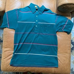 Vintage Green Striped Polo
